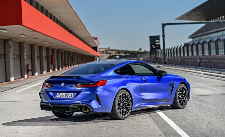 2020 BMW M8 Competition Coupe (Color: Frozen Marina Bay Blue) Rear Three-Quarter Wallpapers 450x275 (177)