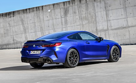 2020 BMW M8 Competition Coupe (Color: Frozen Marina Bay Blue) Rear Three-Quarter Wallpapers 450x275 (192)