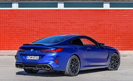 2020 BMW M8 Competition Coupe (Color: Frozen Marina Bay Blue) Rear Three-Quarter Wallpapers 450x275 (179)
