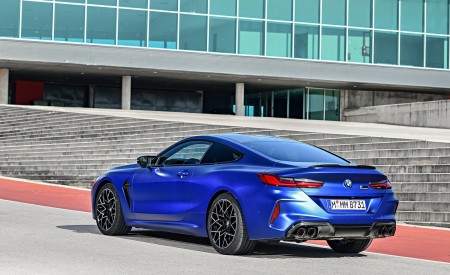 2020 BMW M8 Competition Coupe (Color: Frozen Marina Bay Blue) Rear Three-Quarter Wallpapers 450x275 (194)