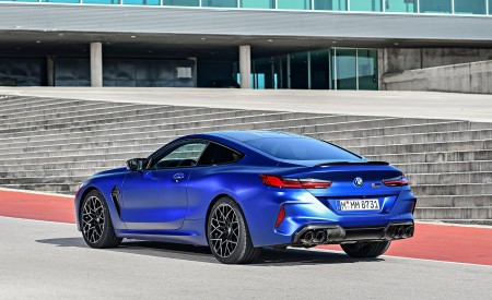 2020 BMW M8 Competition Coupe (Color: Frozen Marina Bay Blue) Rear Three-Quarter Wallpapers 450x275 (195)