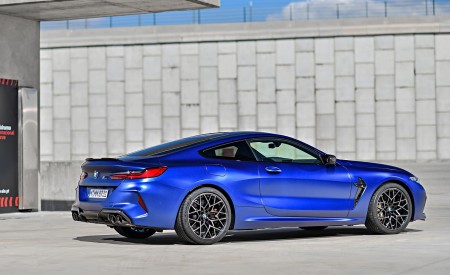 2020 BMW M8 Competition Coupe (Color: Frozen Marina Bay Blue) Rear Three-Quarter Wallpapers 450x275 (167)