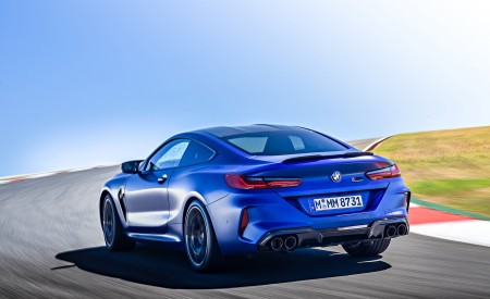 2020 BMW M8 Competition Coupe (Color: Frozen Marina Bay Blue) Rear Three-Quarter Wallpapers 450x275 (147)