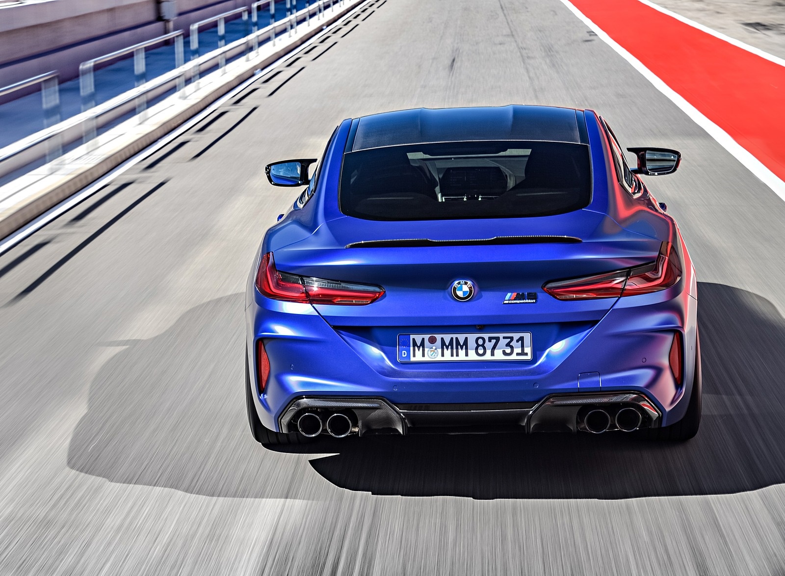 2020 BMW M8 Competition Coupe (Color: Frozen Marina Bay Blue) Rear Wallpapers #169 of 305