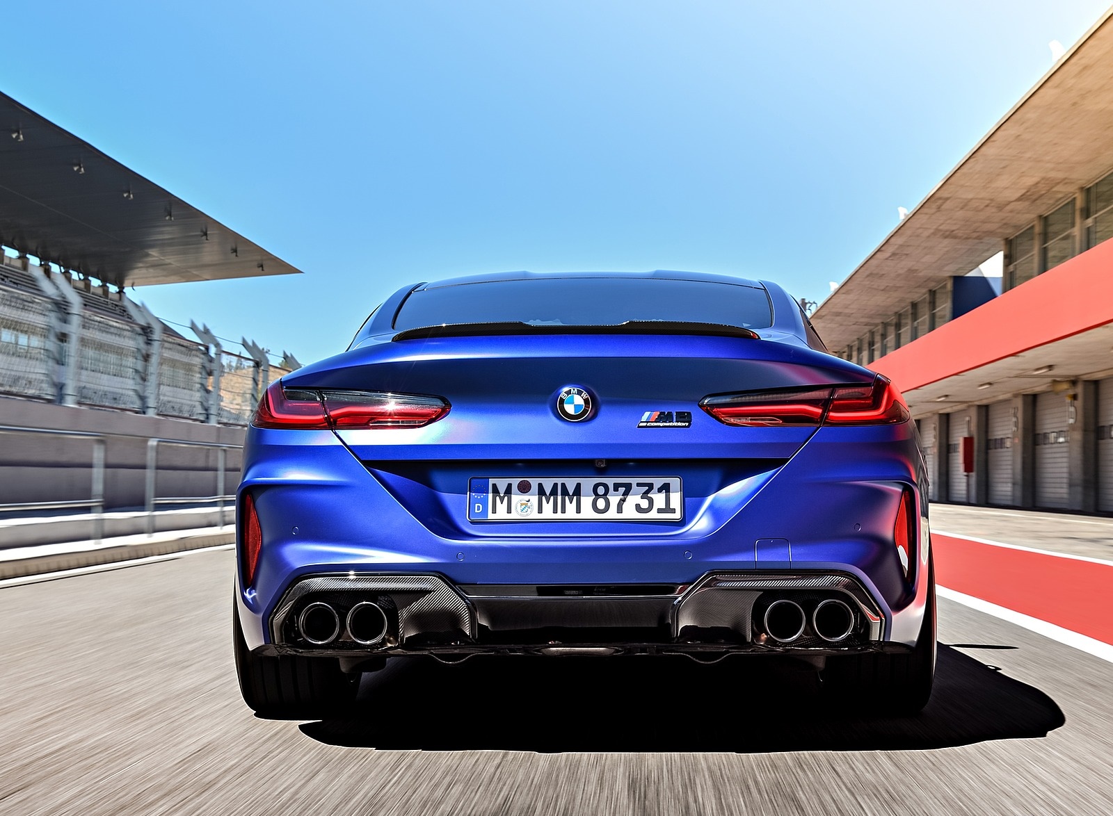 2020 BMW M8 Competition Coupe (Color: Frozen Marina Bay Blue) Rear Wallpapers #171 of 305