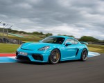 2020 Porsche 718 Cayman GT4 (Color: Miami Blue) Front Three-Quarter Wallpapers 150x120