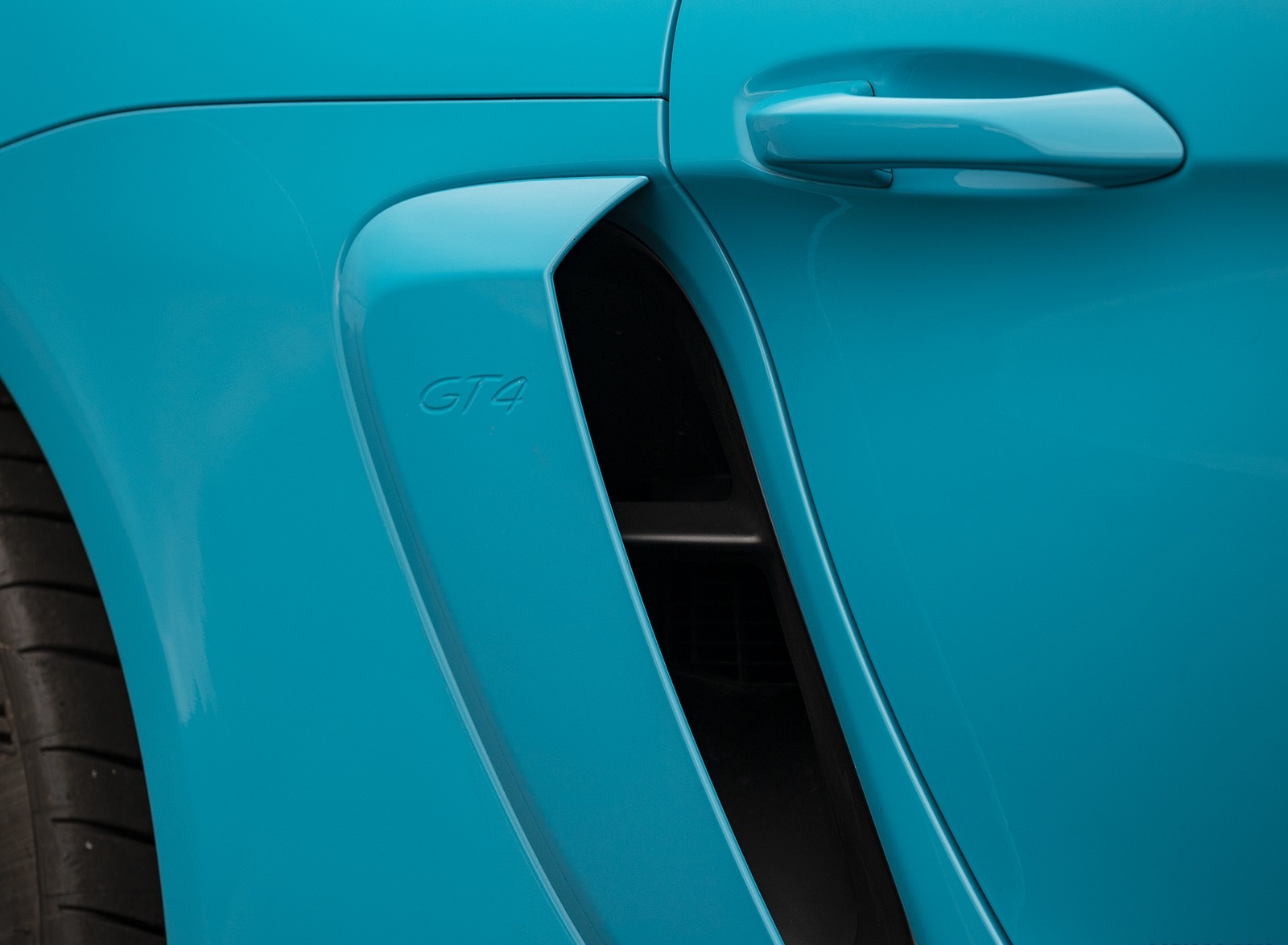 2020 Porsche 718 Cayman GT4 (Color: Miami Blue) Side Vent Wallpapers #117 of 177
