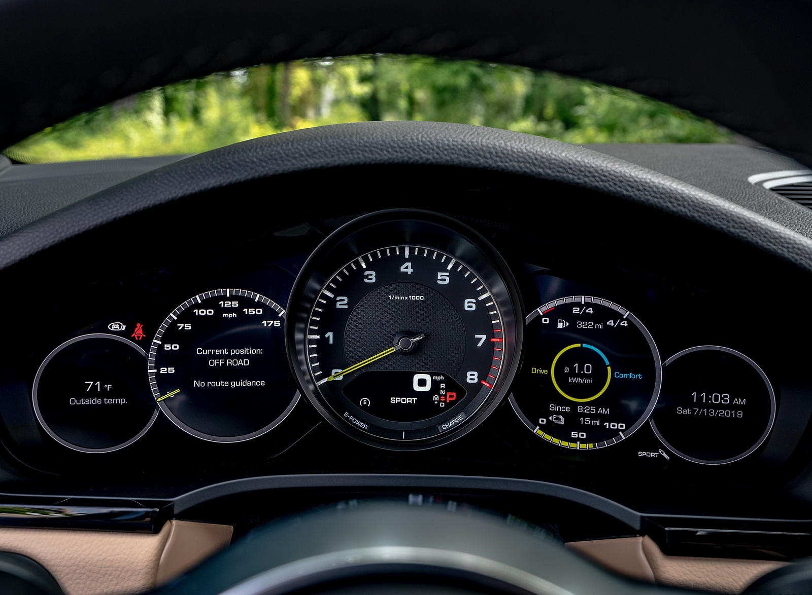 2019 Porsche Cayenne E-Hybrid (US-Spec) Digital Instrument Cluster Wallpapers #35 of 37