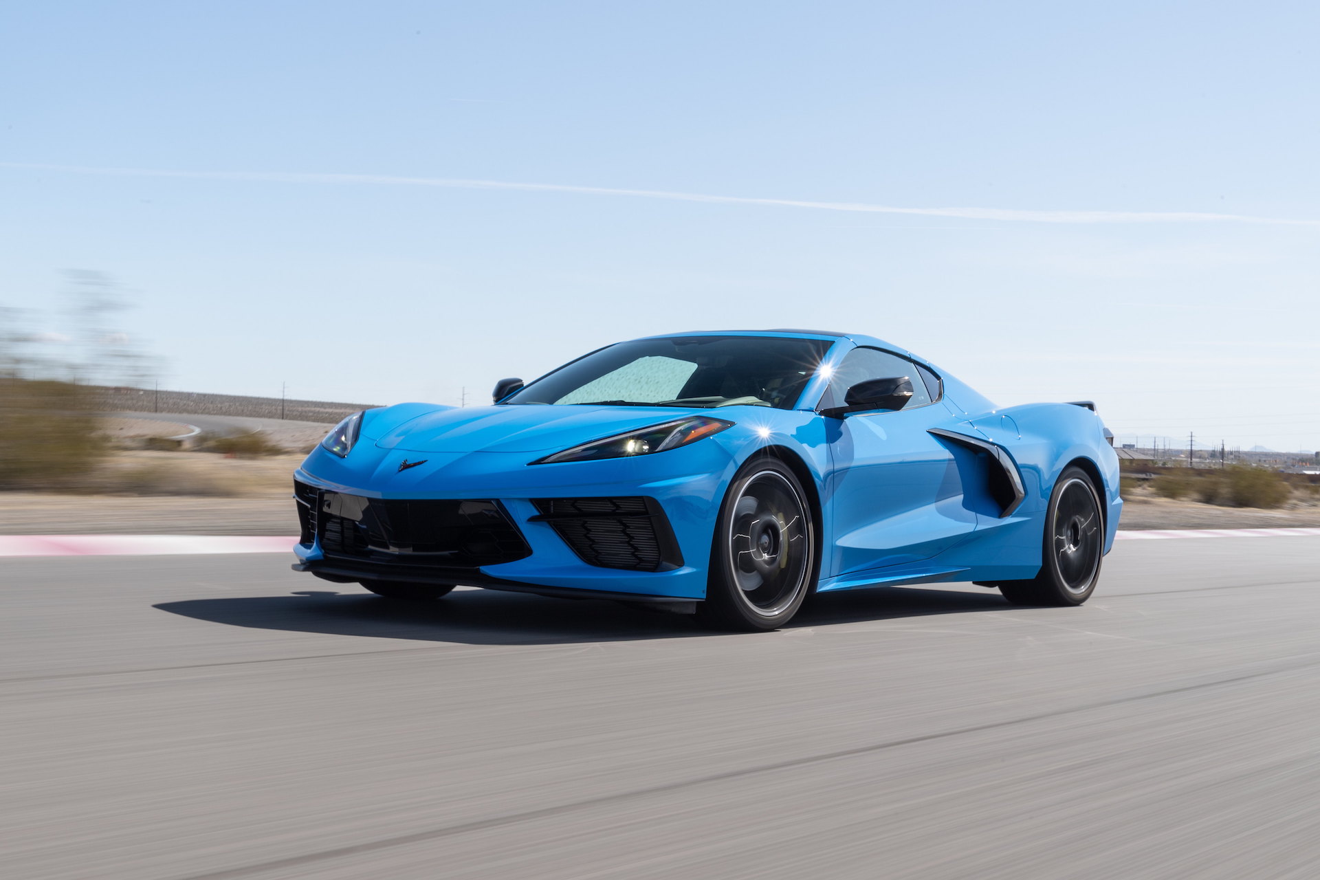 2020 Chevrolet Corvette Stingray (Color: Rapid Blue) Front Three-Quarter Wallpapers #74 of 166