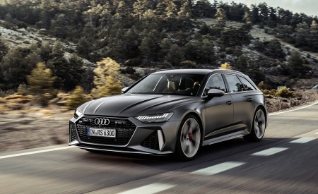 2020 Audi RS 6 Avant (Color: Daytona Gray Matt) Front Three-Quarter Wallpapers 450x275 (32)