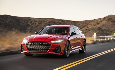 2020 Audi RS 6 Avant (Color: Tango Red) Front Three-Quarter Wallpapers 450x275 (1)