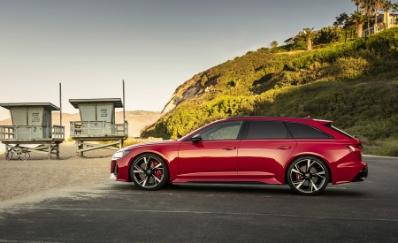 2020 Audi RS 6 Avant (Color: Tango Red) Side Wallpapers 450x275 (11)