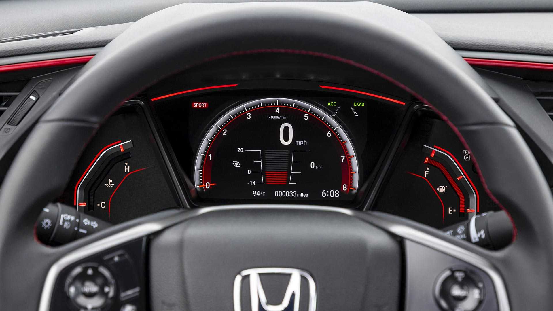 2020 Honda Civic Si Sedan Digital Instrument Cluster Wallpapers #19 of 21