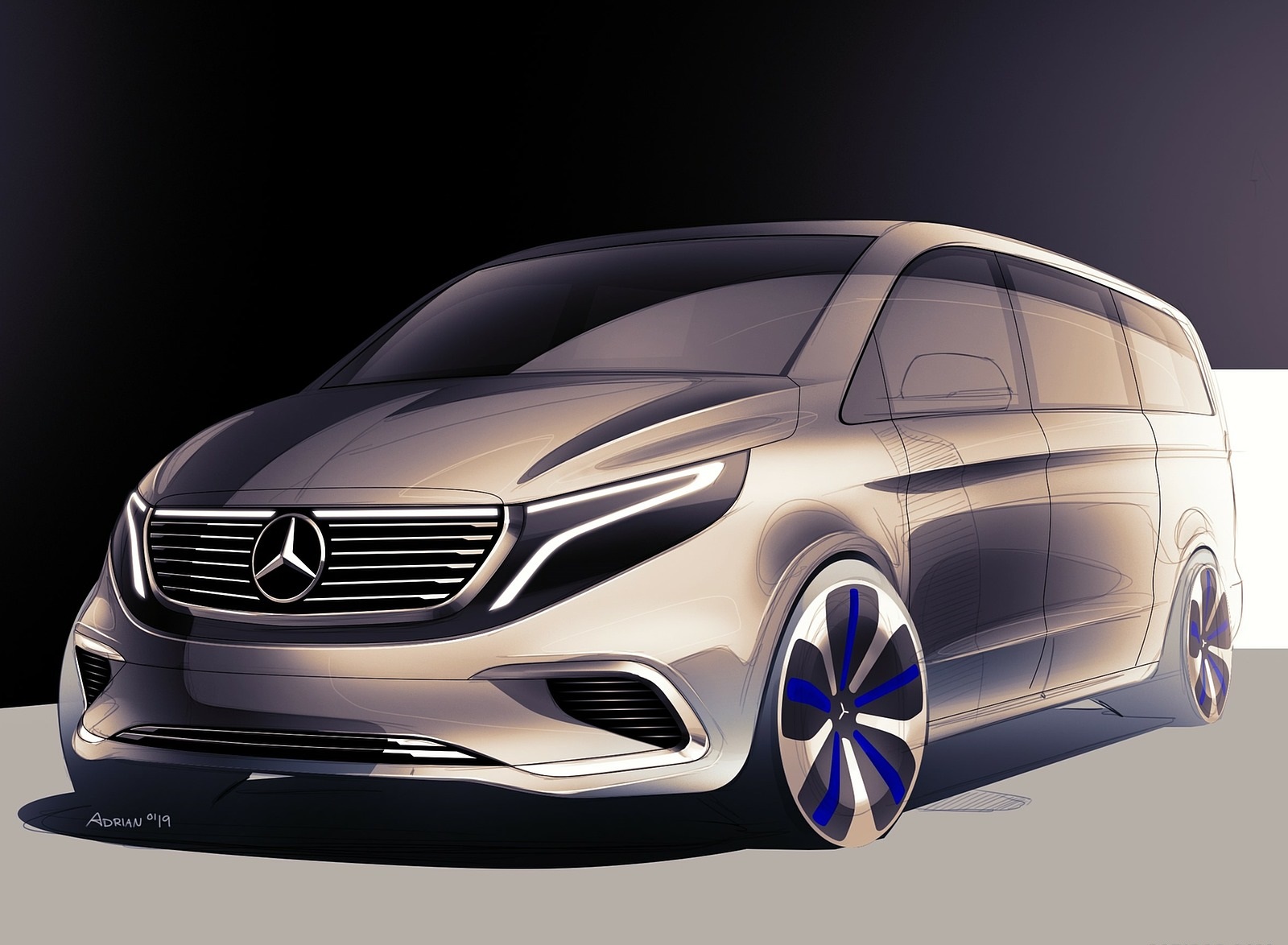 2020 Mercedes-Benz EQV 300 Design Sketch Wallpapers #38 of 43