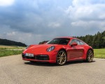 2020 Porsche 911 Carrera Coupe (Color: Guards Red) Front Three-Quarter Wallpapers 150x120