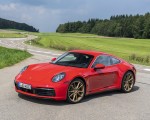 2020 Porsche 911 Carrera Coupe (Color: Guards Red) Front Three-Quarter Wallpapers 150x120