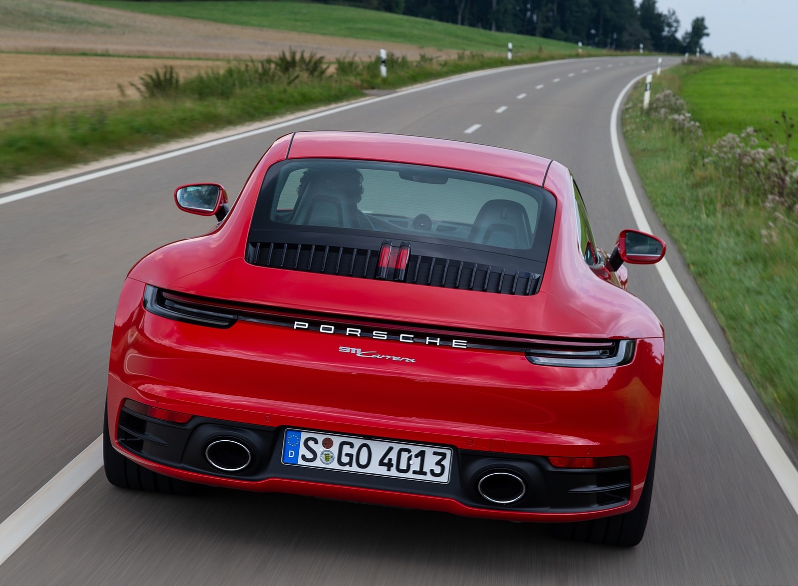 2020 Porsche 911 Carrera Coupe (Color: Guards Red) Rear Wallpapers #24 of 126