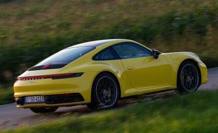 2020 Porsche 911 Carrera Coupe (Color: Racing Yellow) Rear Three-Quarter Wallpapers 450x275 (95)