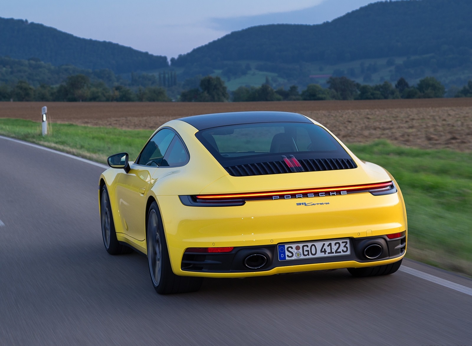 2020 Porsche 911 Carrera Coupe (Color: Racing Yellow) Rear Wallpapers #83 of 126