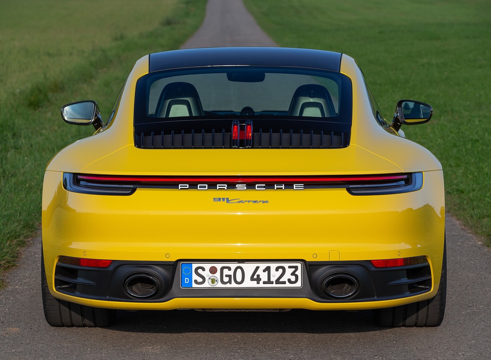 2020 Porsche 911 Carrera Coupe (Color: Racing Yellow) Rear Wallpapers #107 of 126