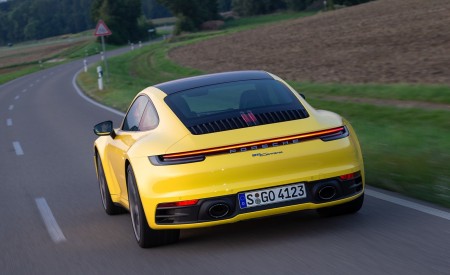 2020 Porsche 911 Carrera Coupe (Color: Racing Yellow) Rear Wallpapers 450x275 (84)