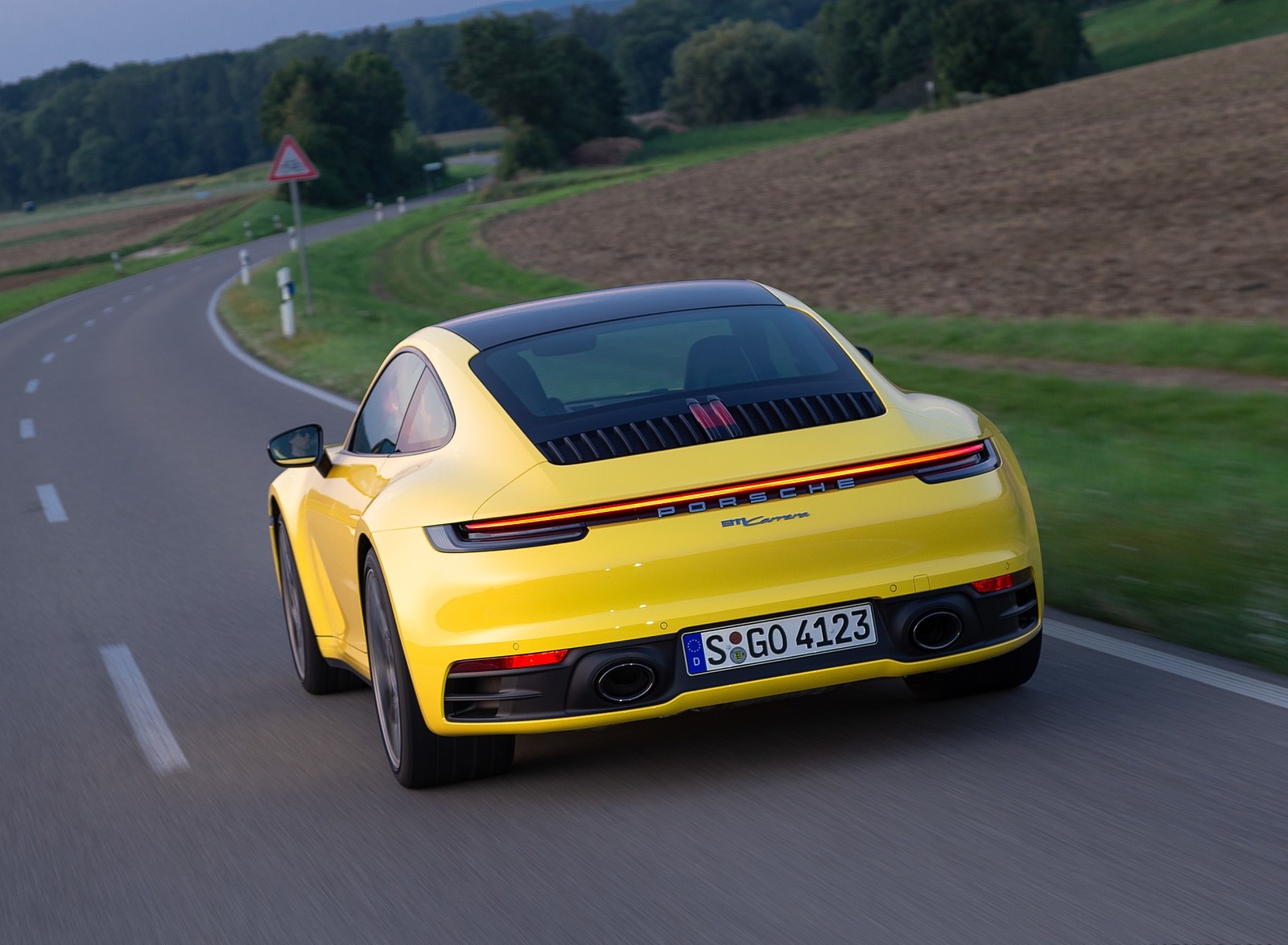 2020 Porsche 911 Carrera Coupe (Color: Racing Yellow) Rear Wallpapers #84 of 126