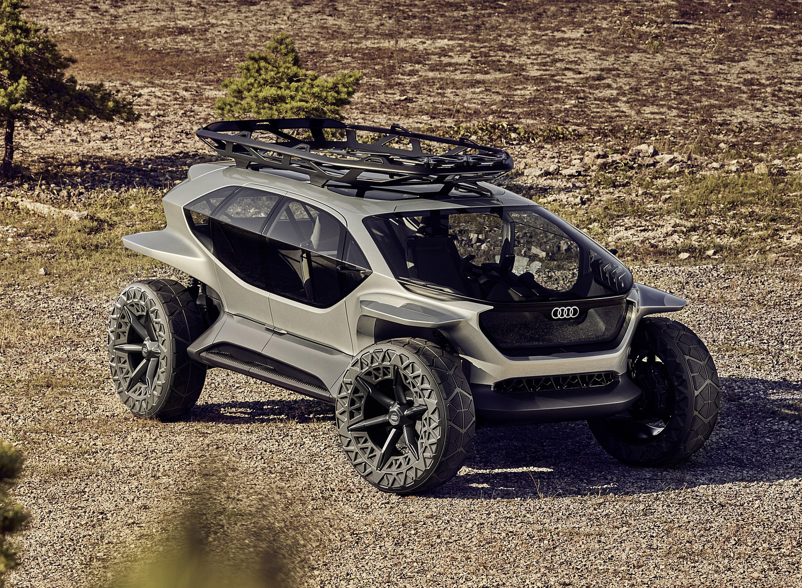 2019 Audi AI-TRAIL quattro Concept (Color: Solar Sky) Front Three-Quarter Wallpapers (1). Download Wallpaper