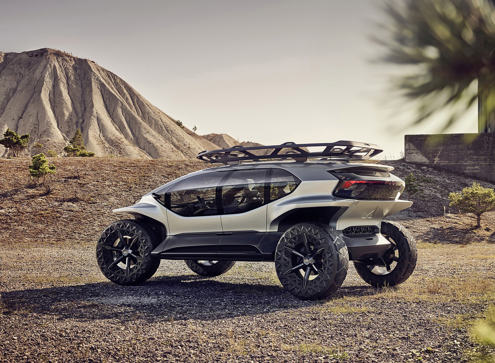 2019 Audi AI-TRAIL quattro Concept (Color: Solar Sky) Rear Three-Quarter Wallpapers #9 of 40