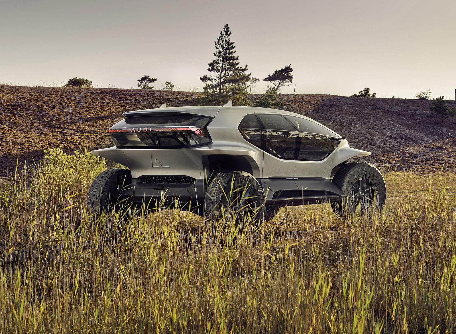 2019 Audi AI-TRAIL quattro Concept (Color: Solar Sky) Rear Three-Quarter Wallpapers (4)