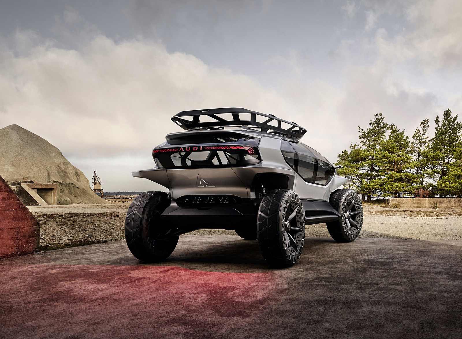 2019 Audi AI-TRAIL quattro Concept (Color: Solar Sky) Rear Three-Quarter Wallpapers #10 of 40