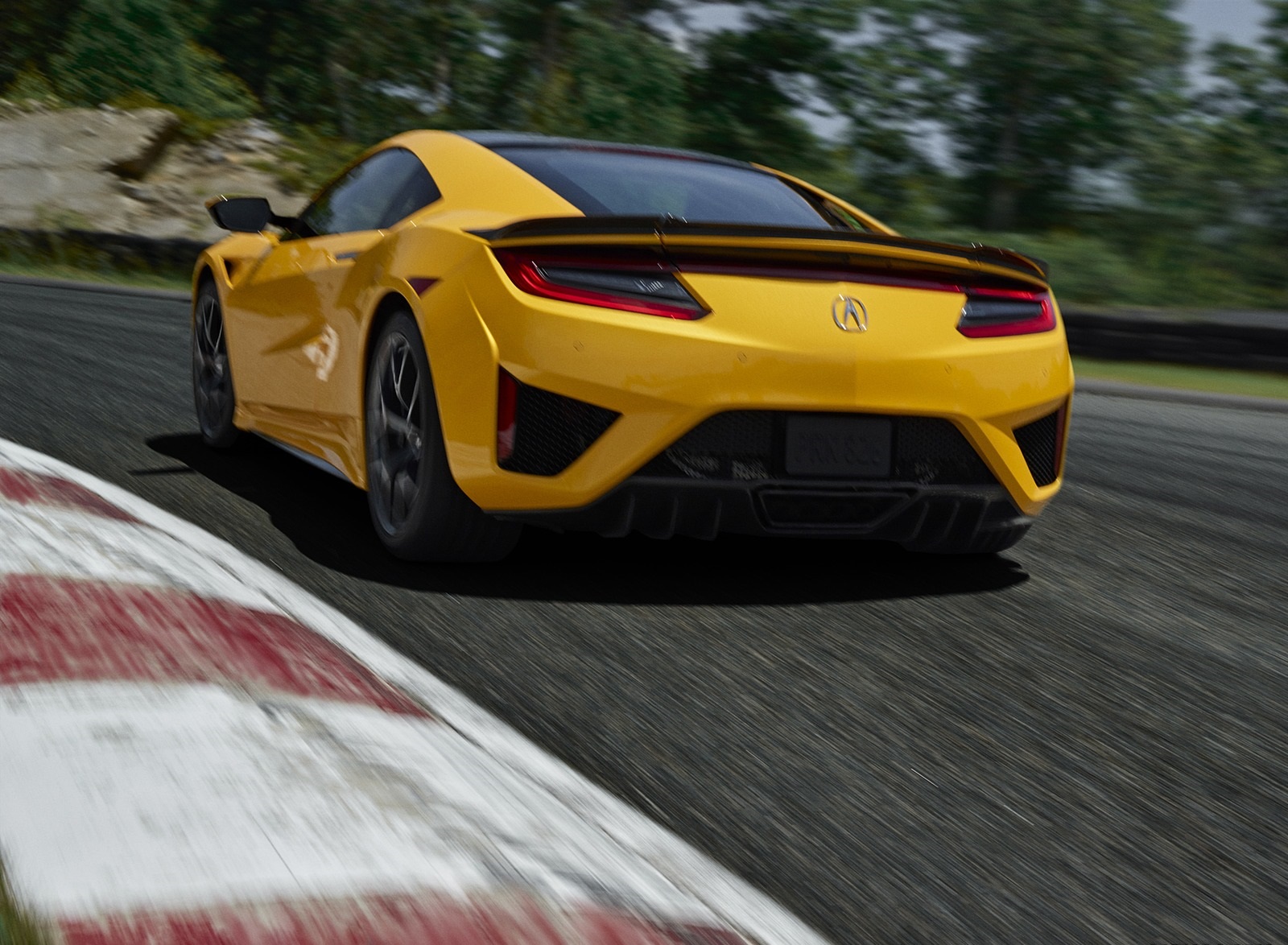 2020 Acura NSX (Color: Indy Yellow Pearl) Rear Three-Quarter Wallpapers (6)