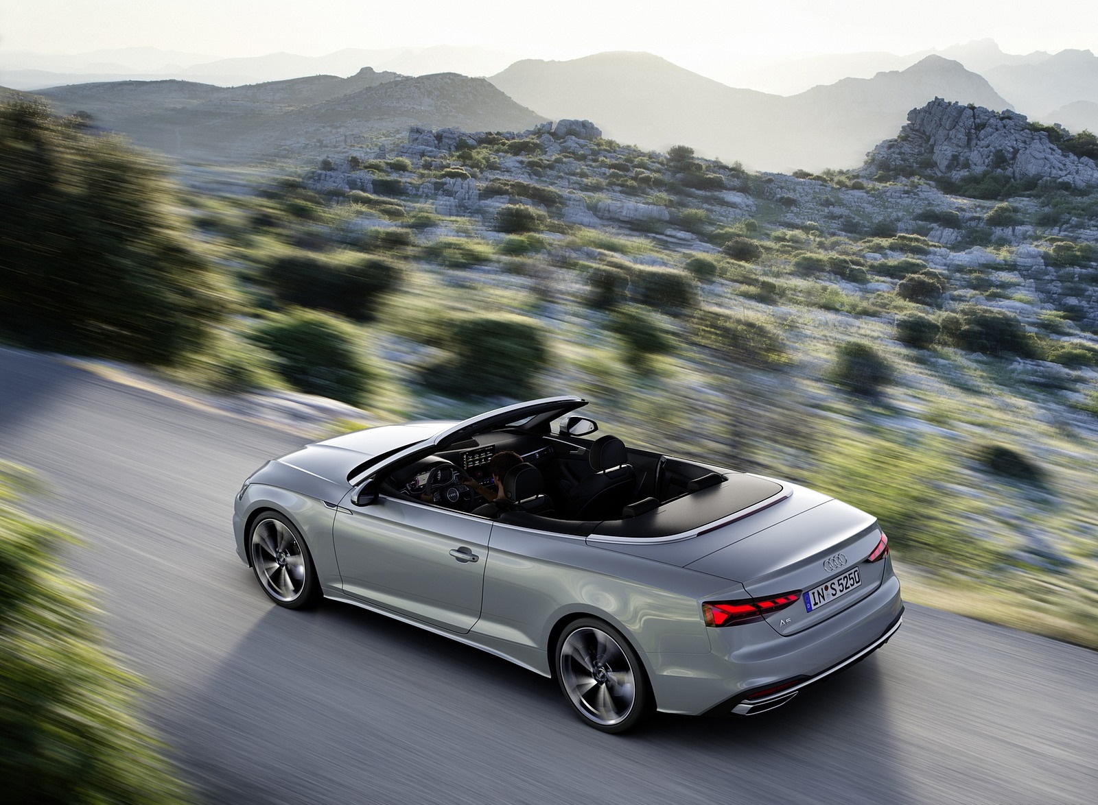 2020 Audi A5 Cabriolet (Color: Florett Silver) Rear Three-Quarter Wallpapers (3)