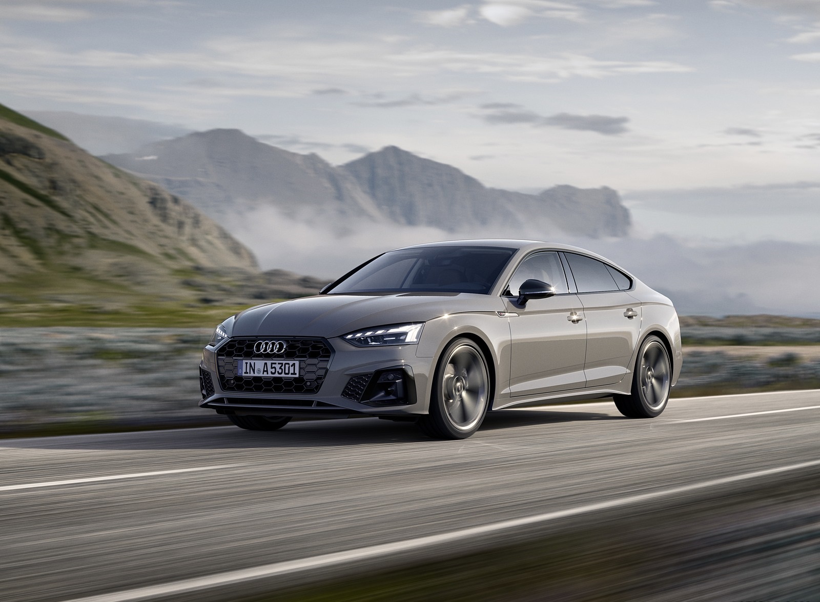 2020 Audi A5 Sportback (Color: Quantum Gray) Front Three-Quarter Wallpapers (1)