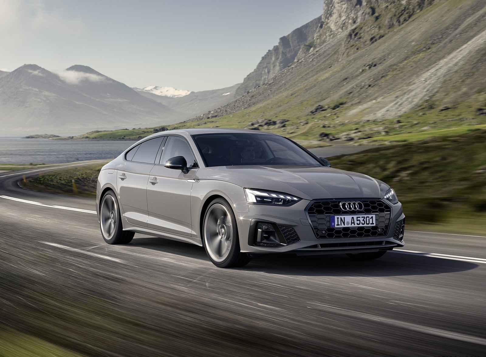 2020 Audi A5 Sportback (Color: Quantum Gray) Front Three-Quarter Wallpapers (2)