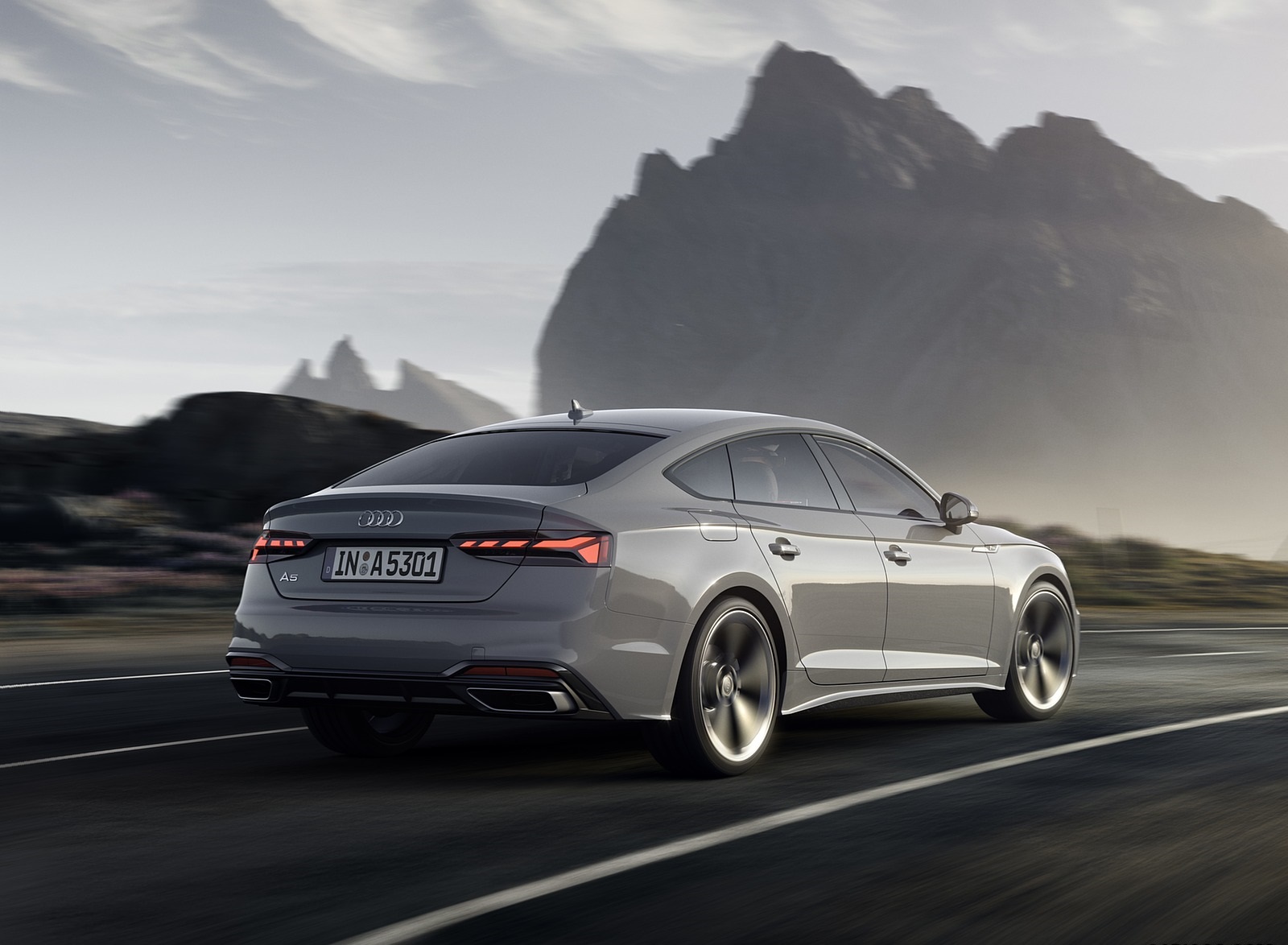 2020 Audi A5 Sportback (Color: Quantum Gray) Rear Three-Quarter Wallpapers (3)