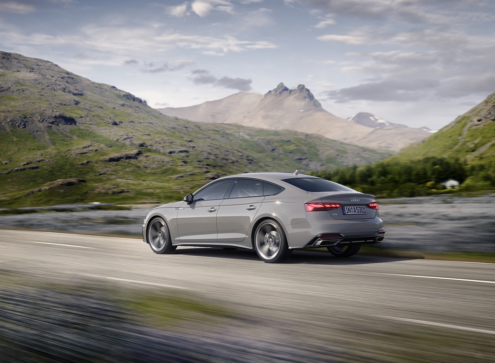 2020 Audi A5 Sportback (Color: Quantum Gray) Rear Three-Quarter Wallpapers #4 of 31