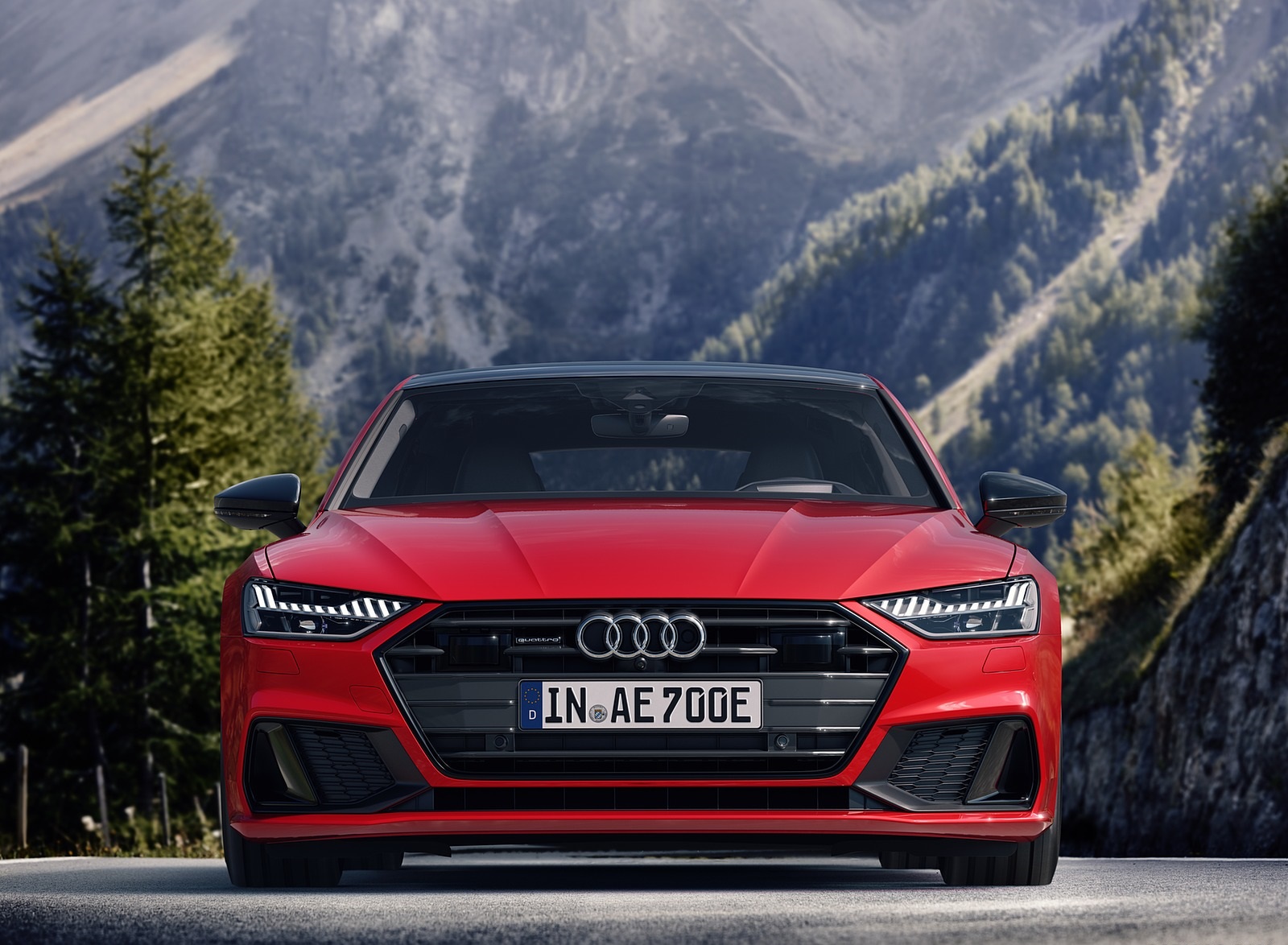 2020 Audi A7 Sportback 55 TFSI e quattro (Plug-In Hybrid Color: Tango Red) Front Wallpapers #69 of 73