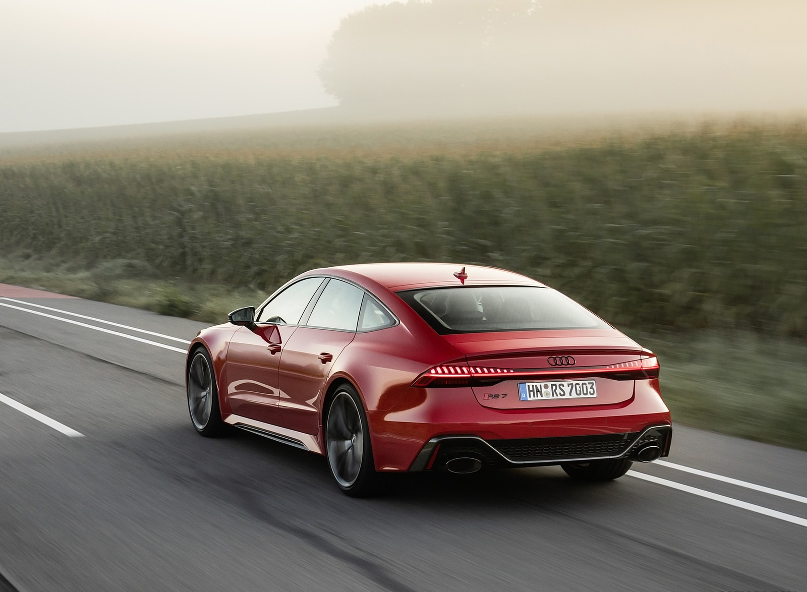 2020 Audi RS 7 Sportback (Color: Tango Red) Rear Three-Quarter Wallpapers #19 of 99