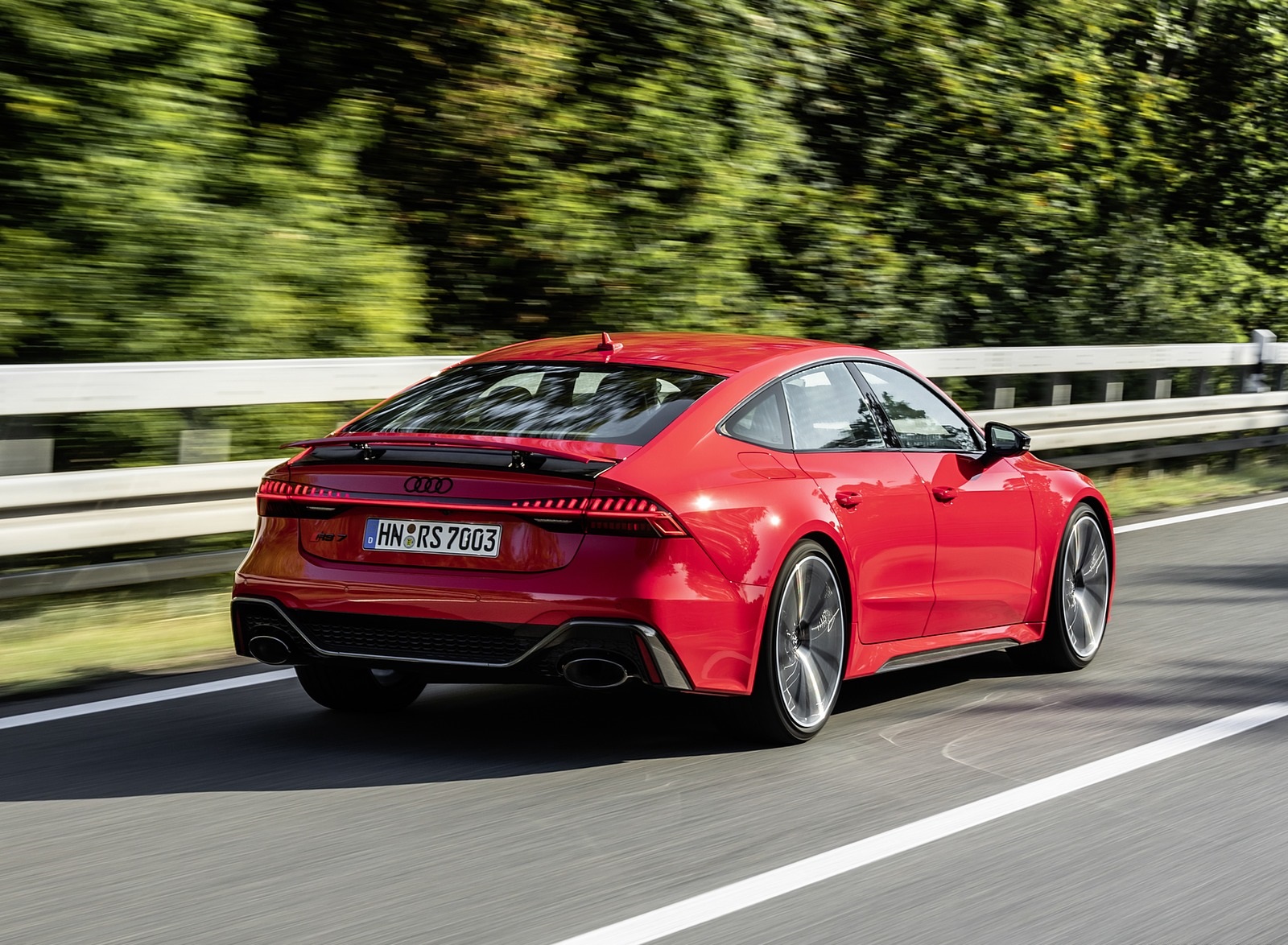 2020 Audi RS 7 Sportback (Color: Tango Red) Rear Three-Quarter Wallpapers #20 of 99