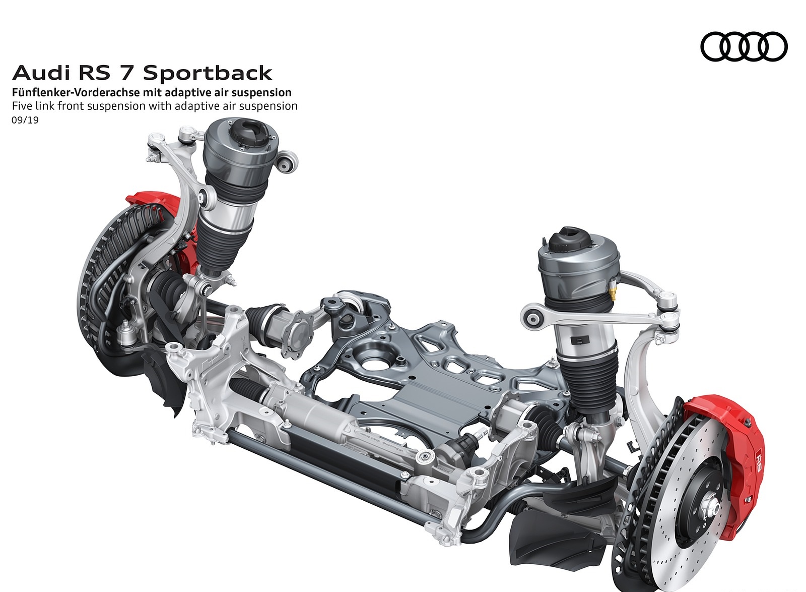 2020 Audi RS 7 Sportback Five link front suspension with adaptive air suspension Wallpapers #95 of 99