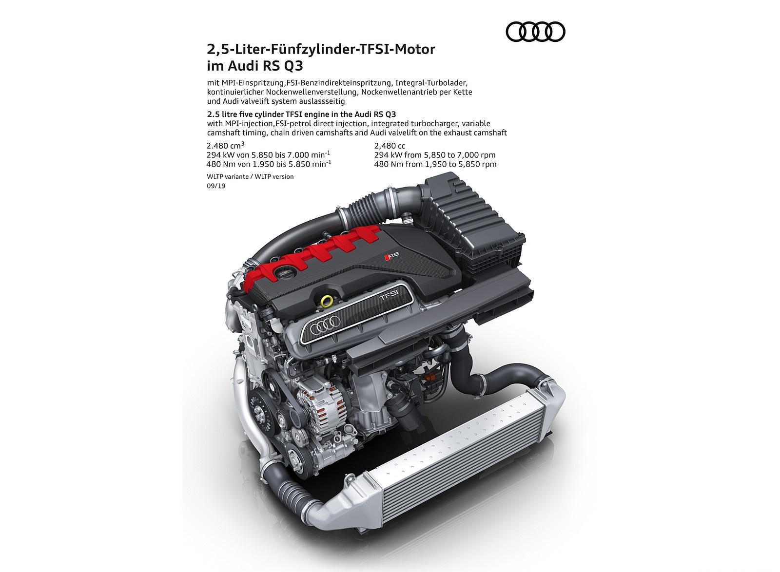 2020 Audi RS Q3 2.5 litre five cylinder TFSI engine in the Audi RS Q3 Wallpapers #115 of 116