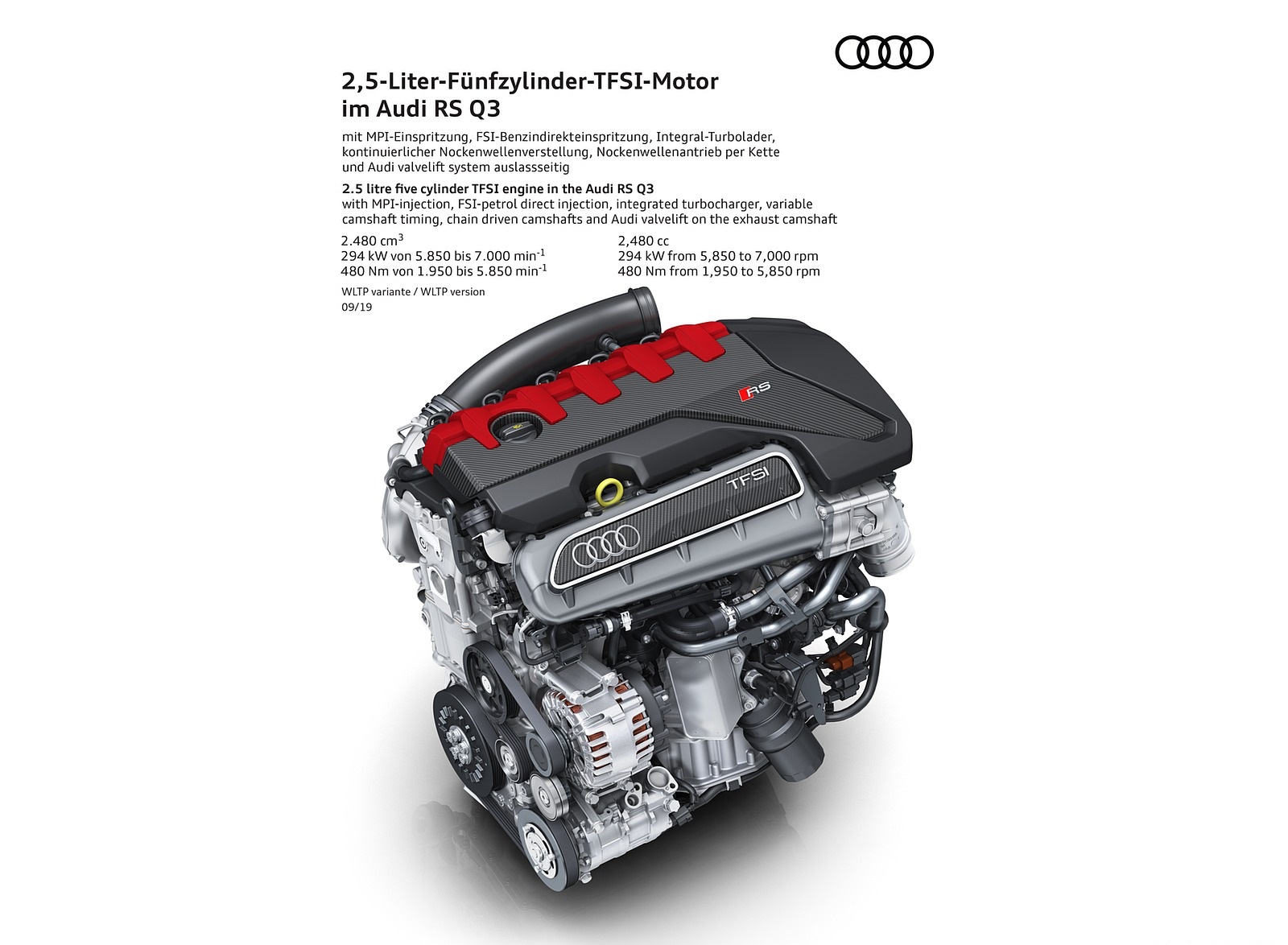 2020 Audi RS Q3 2.5 litre five cylinder TFSI engine in the Audi RS Q3 Wallpapers #114 of 116