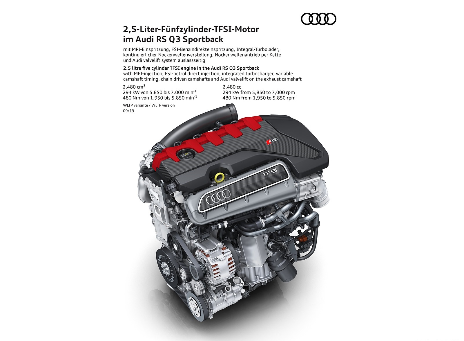 2020 Audi RS Q3 Sportback 2.5 litre five cylinder TFSI engine in the Audi RS Q3 Sportback Wallpapers #118 of 127