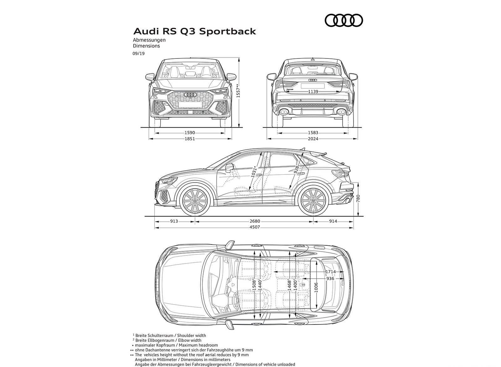 2020 Audi RS Q3 Sportback Dimensions Wallpapers #127 of 127