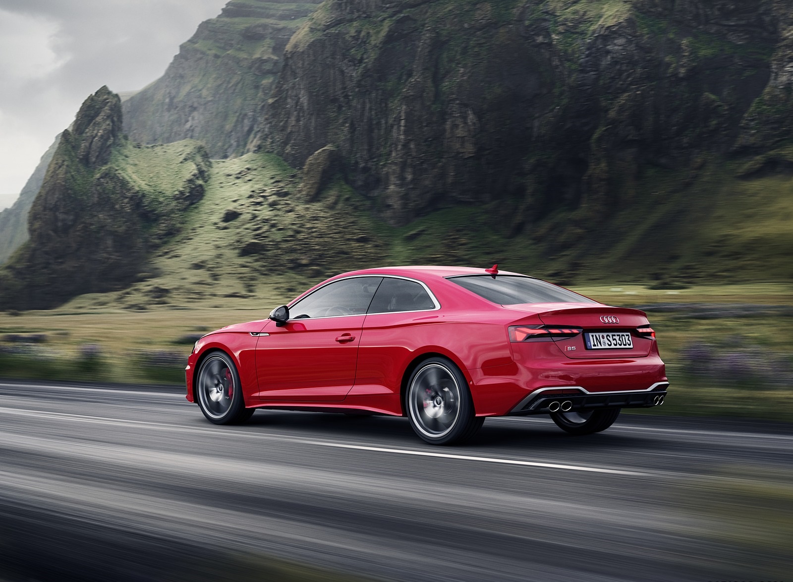 2020 Audi S5 Coupe TDI (Color: Tango Red) Rear Three-Quarter Wallpapers (4)