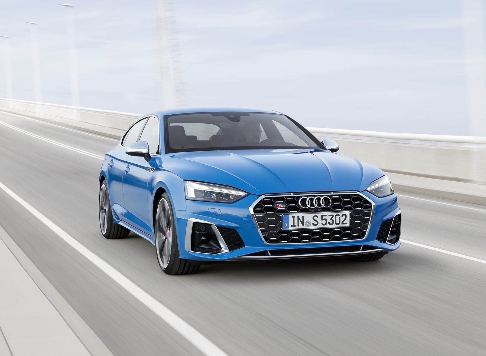 2020 Audi S5 Sportback TDI (Color: Turbo Blue) Front Three-Quarter Wallpapers (1)