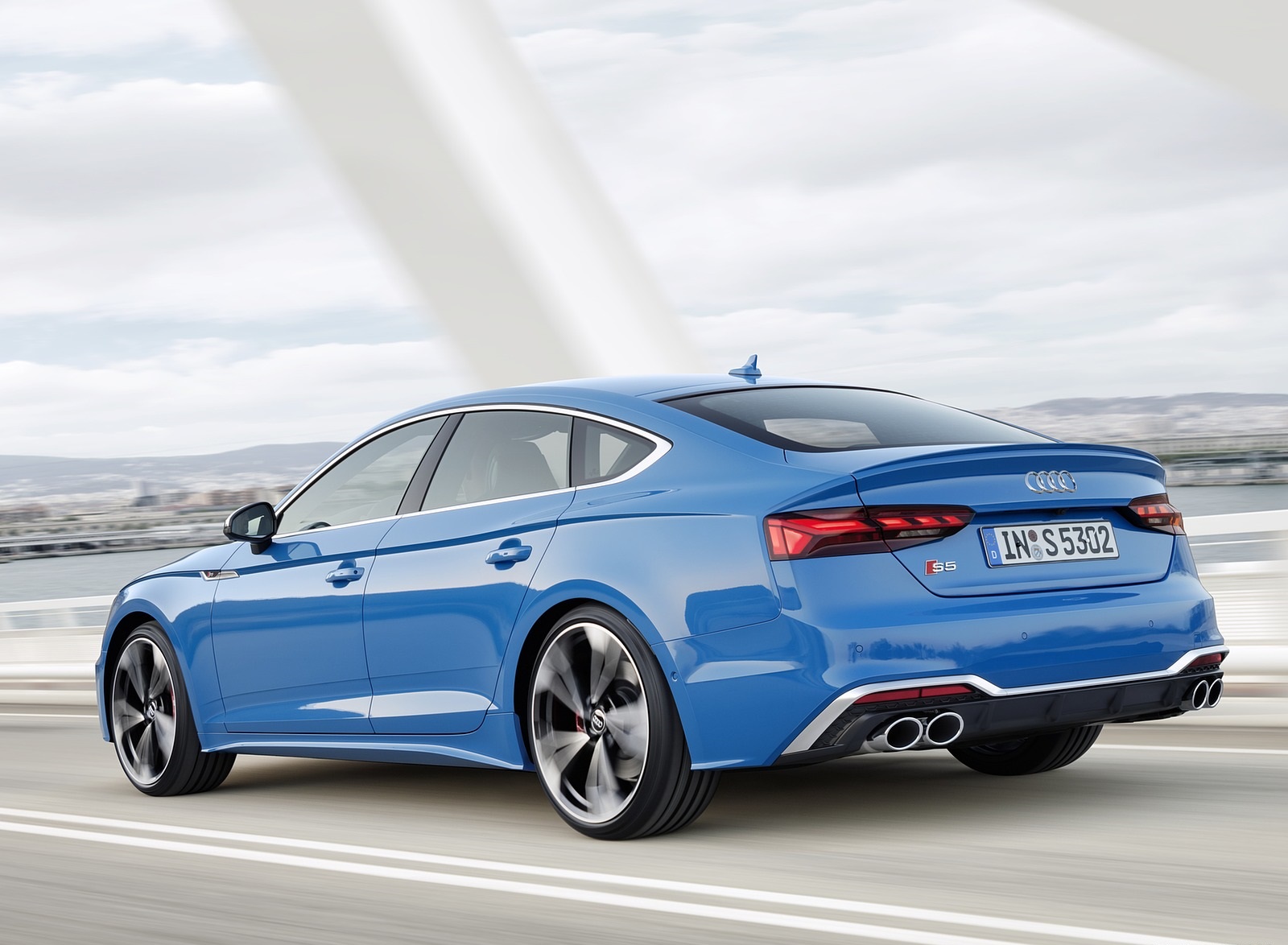 2020 Audi S5 Sportback TDI (Color: Turbo Blue) Rear Three-Quarter Wallpapers (2)