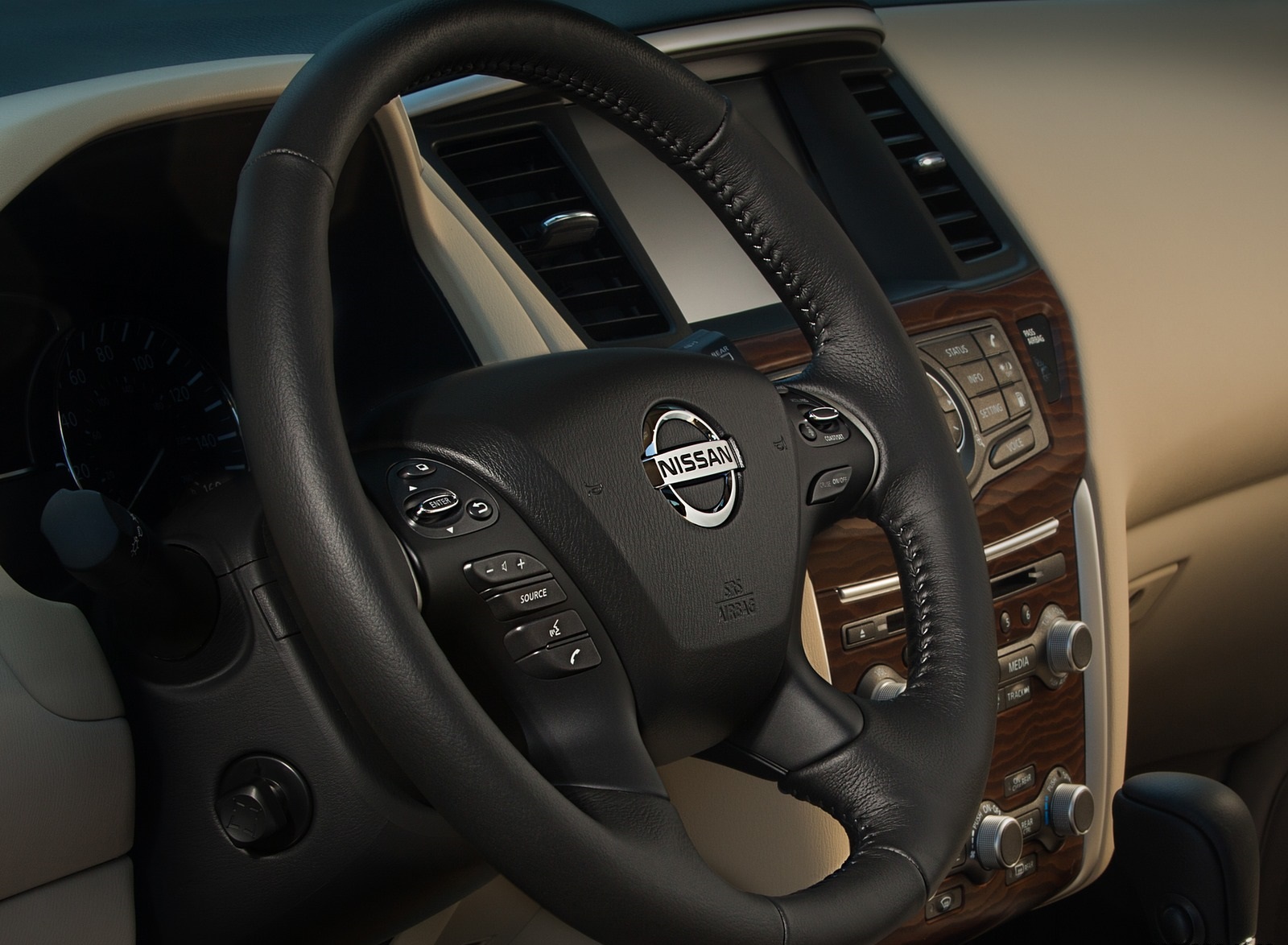 2020 Nissan Pathfinder Platinum 4WD Interior Steering Wheel Wallpapers #13 of 19