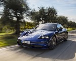 2020 Porsche Taycan Turbo (Color: Gentian Blue Metallic) Front Three-Quarter Wallpapers 150x120