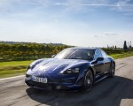 2020 Porsche Taycan Turbo (Color: Gentian Blue Metallic) Front Three-Quarter Wallpapers 150x120